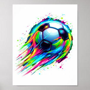 Soccer Colorful Tie Dye Soccer Ball T Shirt Poster