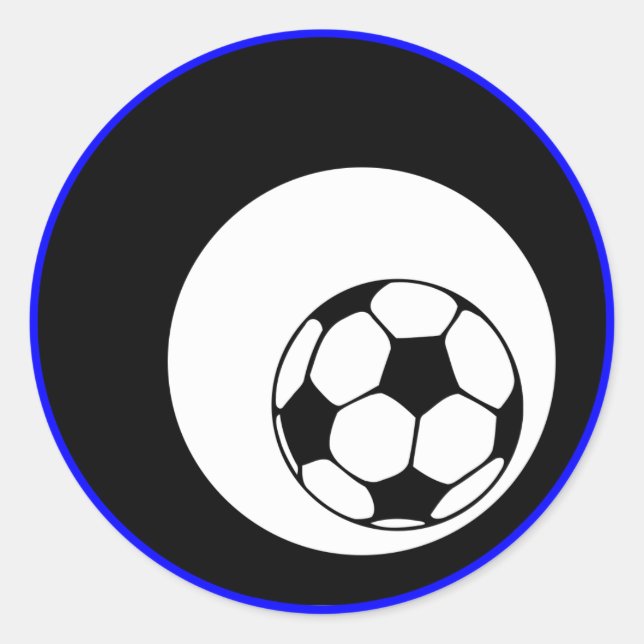 soccer : colour customisable : classic round sticker (Front)