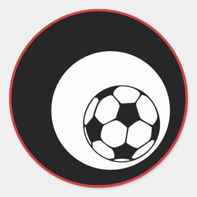 soccer colour customisable classic round sticker (Front)