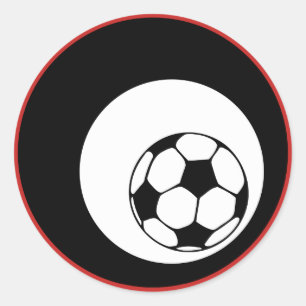 soccer colour customisable classic round sticker