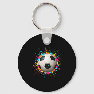Soccer Colour Splash Ll, Vibrant Soccer Design For Key Ring