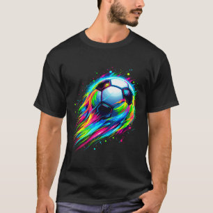 Soccer Colourful Tie Dye Soccer Ball T Shirt