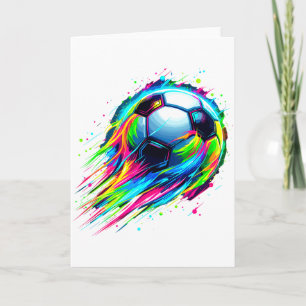 Soccer Colourful Tie Dye Soccer Ball T Shirt Card