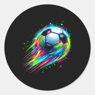 Soccer Colourful Tie Dye Soccer Byll  Classic Round Sticker