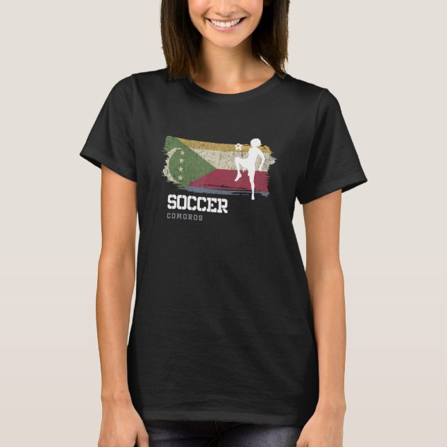 Soccer Comoros Flag Football Womens Soccer Girls T-Shirt (Front)