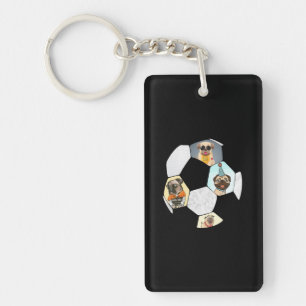 Soccer Cool Dog Pug Life Pug Birthday Cute Pug Key Ring