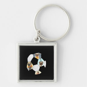 Soccer Cool Dog Pug Life Pug Birthday Cute Pug Key Ring