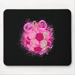 Soccer Coquette Bow Breast Cancer Awareness Nk Rib Mouse Pad