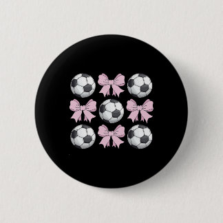 Soccer Coquette Bow Cute Soccer Graphic For Girls  6 Cm Round Badge