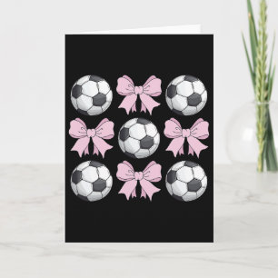 Soccer Coquette Bow Cute Soccer Graphic For Girls  Card