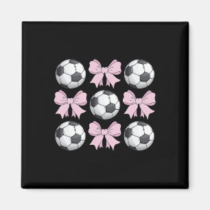 Soccer Coquette Bow Cute Soccer Graphic For Girls Magnet