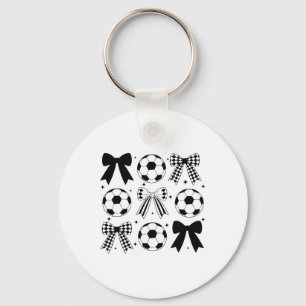 Soccer Coquette Bow Funny Coquette Bow Soccer Grap Key Ring