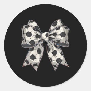 Soccer Coquette Bow Soccer Mum Mothers Day Soccer  Classic Round Sticker