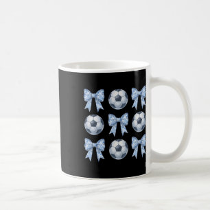Soccer Coquette Toile Blue Bow Soccer Mum Cute Gir Coffee Mug
