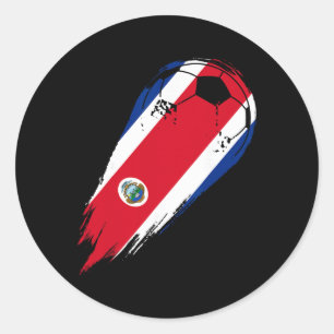 Soccer Country Flag Of Costa Rica  Classic Round Sticker