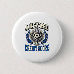 Soccer Credit Score Vintage Trophy 6 Cm Round Badge