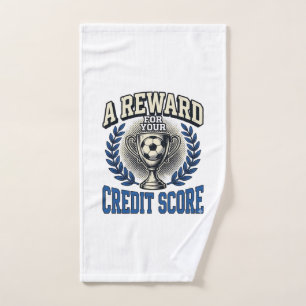 Soccer Credit Score Vintage Trophy Hand Towel