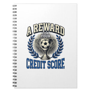 Soccer Credit Score Vintage Trophy Notebook