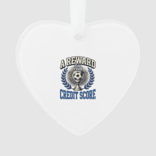Soccer Credit Score Vintage Trophy Ornament
