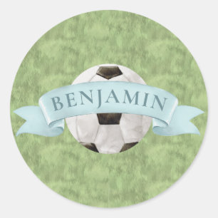 Soccer Crest Classic Round Sticker