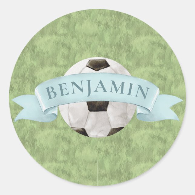 Soccer Crest  Classic Round Sticker (Front)