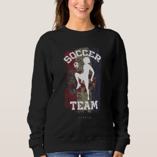 Soccer Croatia Flag Football Womens Soccer Girls Sweatshirt