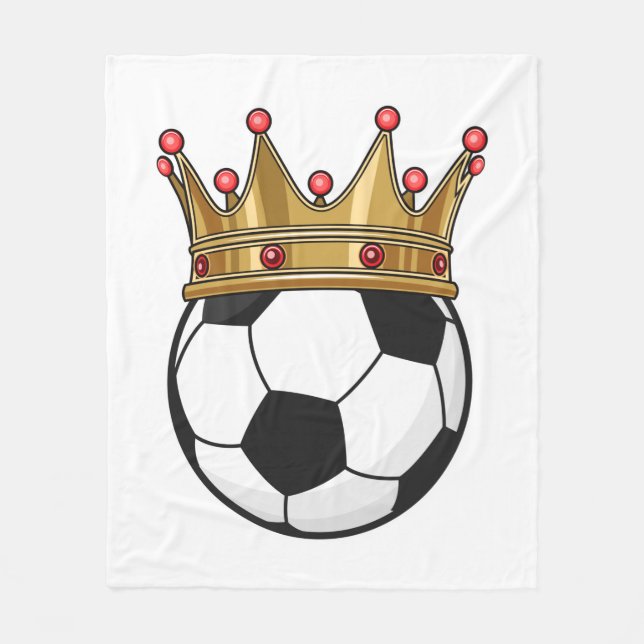 Soccer Crown King Fleece Blanket (Front)
