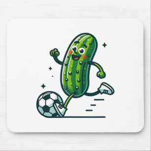 Soccer Cucumber Kicking Byll Funny Pickle Player Mouse Pad