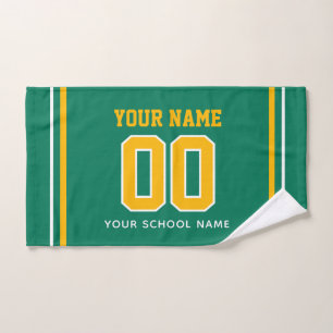 Soccer Custom Name & Jersey Number, Team Gift Hand Towel