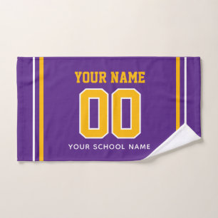 Soccer Custom Name & Jersey Number, Team Gift Hand Towel