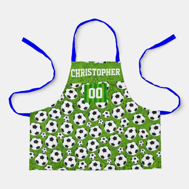 Soccer & Custom name kids Apron (Front)