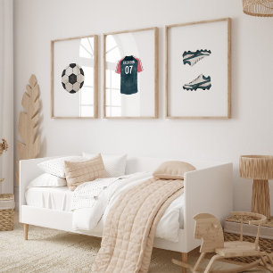 Soccer custom name nursery set of 3