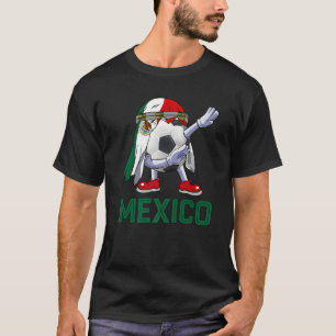 Soccer  Cute Soccer Ball Dabbing Mexico Flag Pride T-Shirt