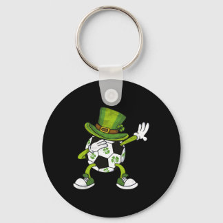 Soccer Dabbing Leprechaun Hat Shamrock Boys St Pat Key Ring