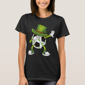 Soccer Dabbing Leprechaun Hat Shamrock Boys St Pat T-Shirt