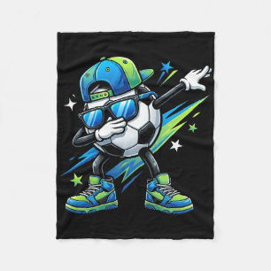 Soccer Dabbing Sports Cool Boys Girls Game Day Spo Fleece Blanket