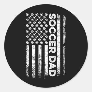 Soccer Dad American Flag Patriotic Father's Day Classic Round Sticker