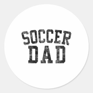 Soccer Dad Birthday Clic Bold Font Soccer Daddy Classic Round Sticker