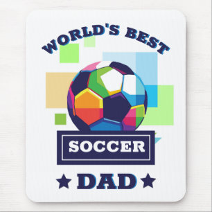 Soccer dad colorful text father's day sports mouse pad
