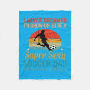 Soccer Dad Funny Fathers Day Gift Vintage Retro Fleece Blanket