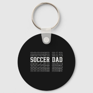 Soccer Dad Funny Layered Text Father Coach Player Key Ring