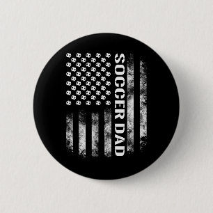 Soccer Dad Funny Usa Flag 6 Cm Round Badge