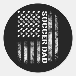Soccer Dad Funny Usa Flag Classic Round Sticker