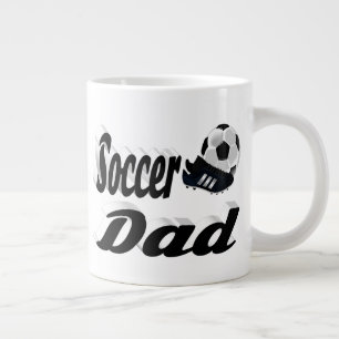 Soccer Dad half text Giant Coffee Mug