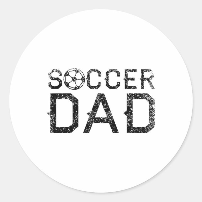 Soccer Dad Player Daddy Father 1  Classic Round Sticker (Front)