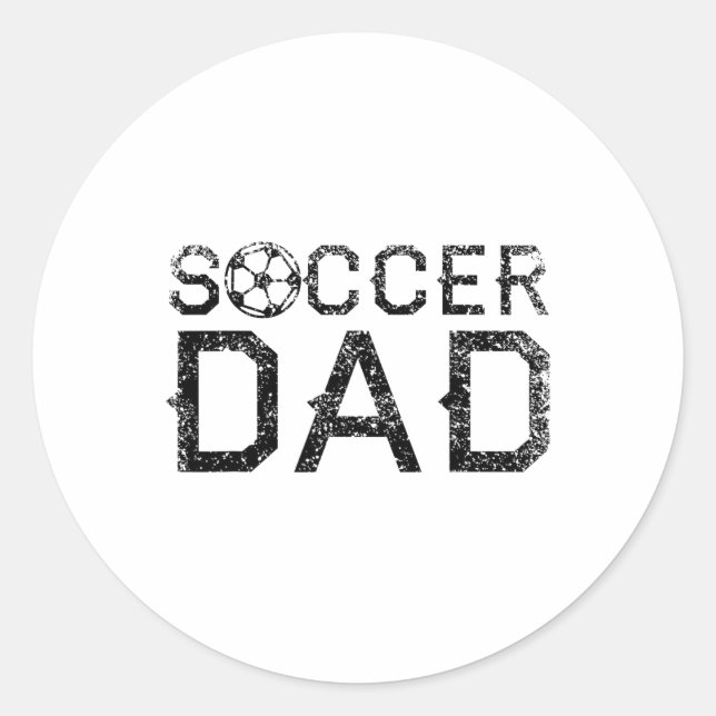 Soccer Dad Player Daddy Father  Classic Round Sticker (Front)
