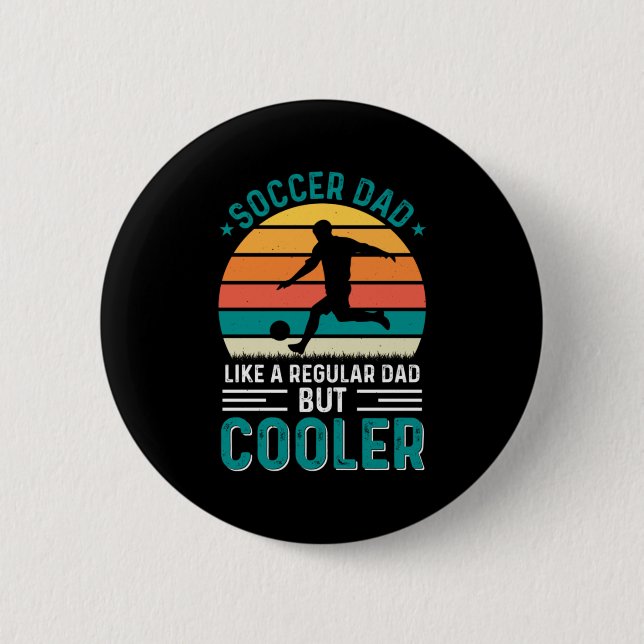 Soccer Dad Retro Sunset 6 Cm Round Badge (Front)
