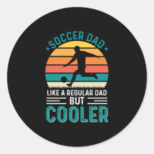 Soccer Dad Retro Sunset Classic Round Sticker