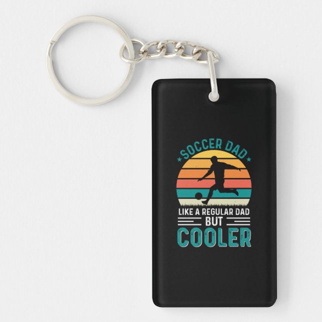 Soccer Dad Retro Sunset Key Ring (Front)