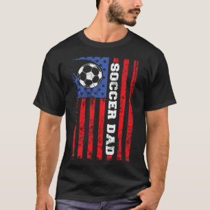 Soccer Dad Usa Flag All American Fathers  T-Shirt